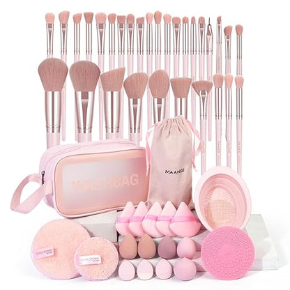 MAANGE Makeup Brush Set 27 Pcs Makeup Tool Set Premium Synthetic Foundation Powder Concealers Eye shadows Blush Makeup Brushes (27 Piece Set)
