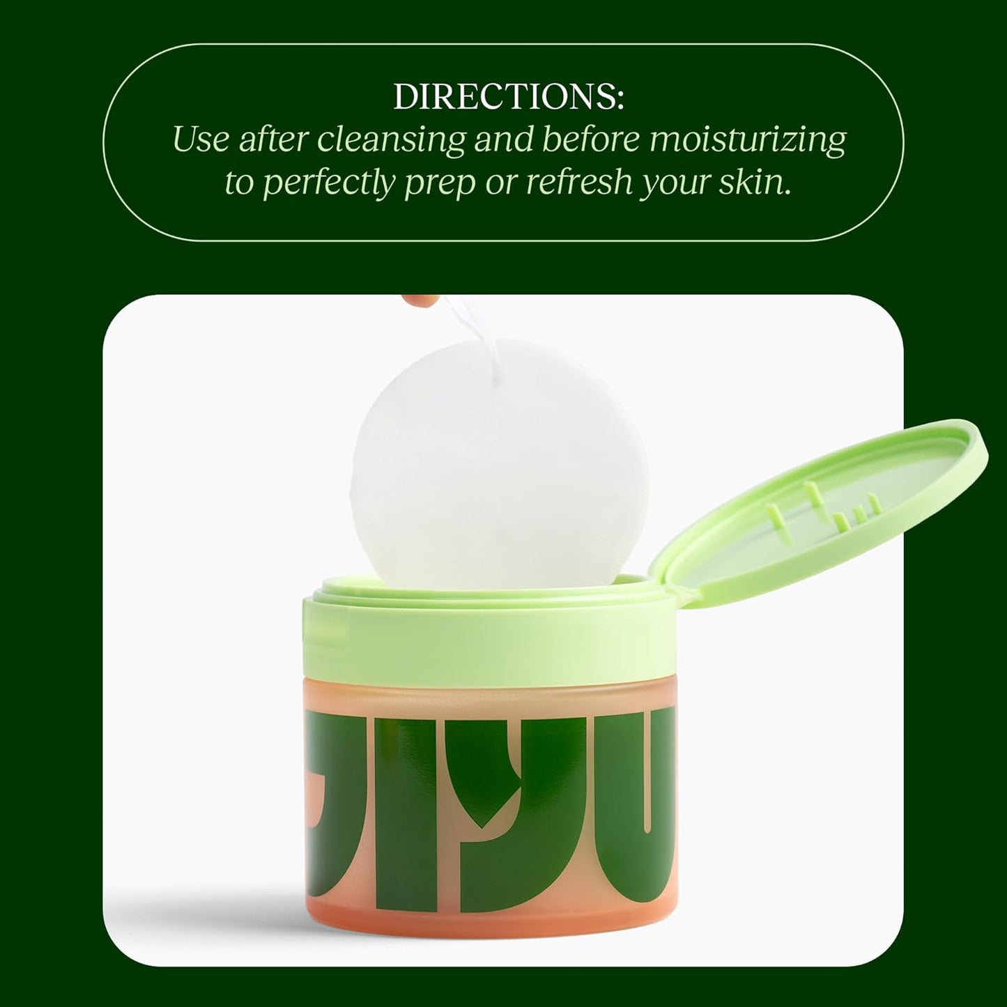 Jiyu Toning Polish Pads – Korean Skincare, 100 Count