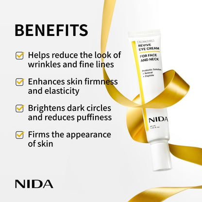NIDA Revive Eye Cream – Peptides & Retinal, 1.35 fl oz (40ml)