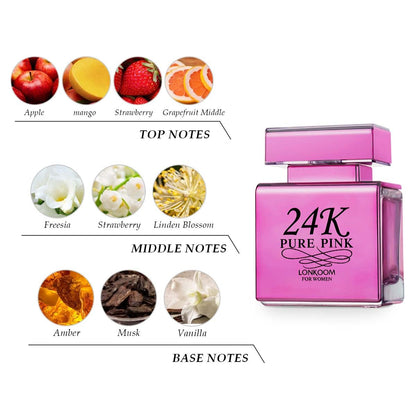 24K Pure Gold Eau de Parfum for Women – Sweet Scent, 3.4 oz