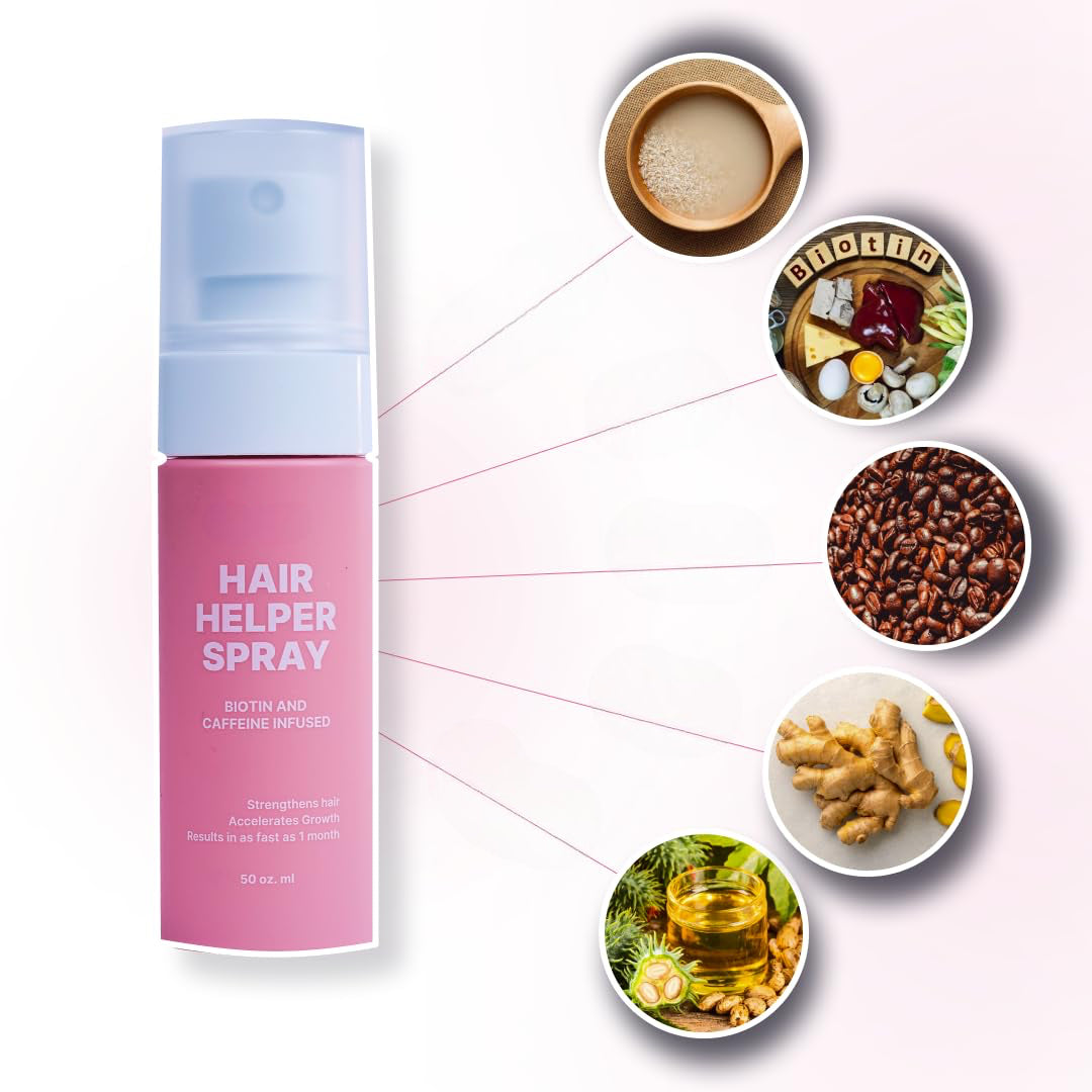 Hair Helper Growth Spray with Biotin & Caffeine – Thicker, Fuller Hair