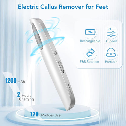Linkevap Electric Callus Remover – Foot Scrubber Kit, White