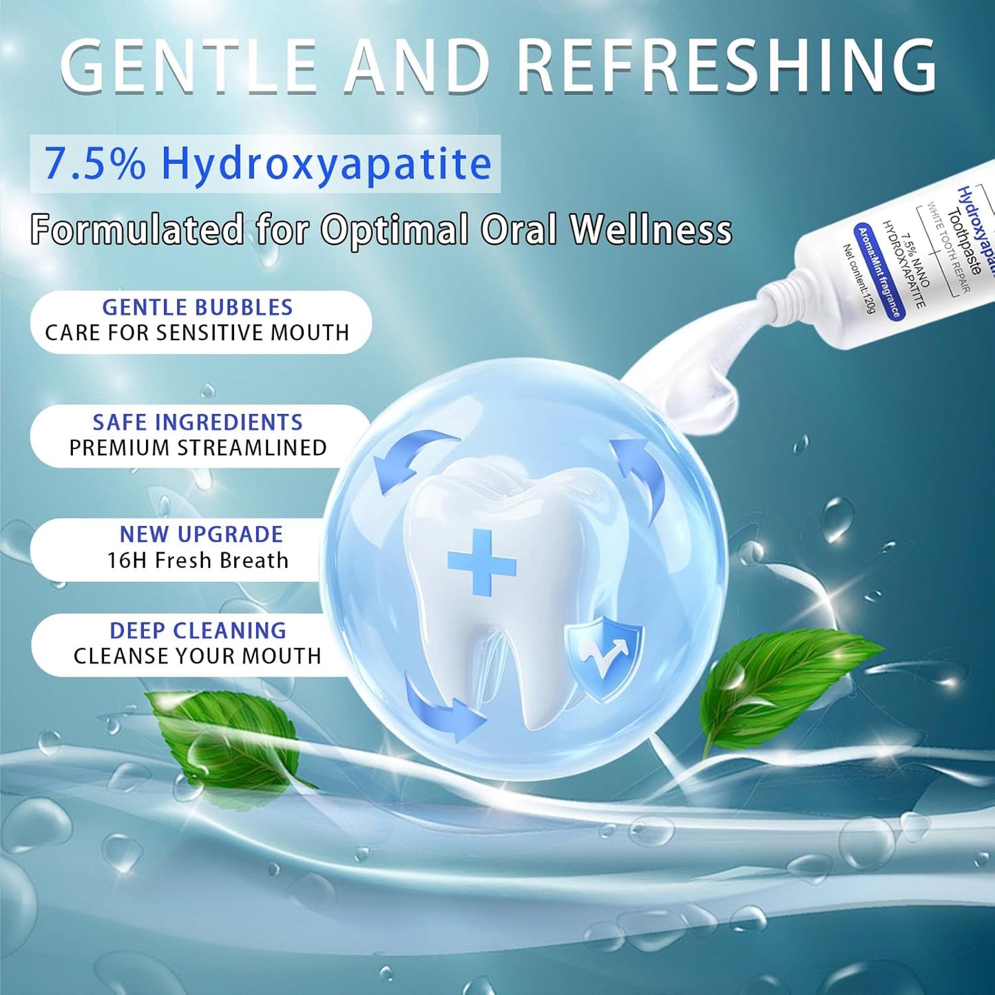 Hydroxyapatite Toothpaste – Fluoride-Free, 4.23 oz