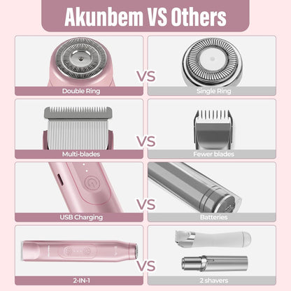 Akunbem 2-in-1 Electric Shaver & Bikini Trimmer