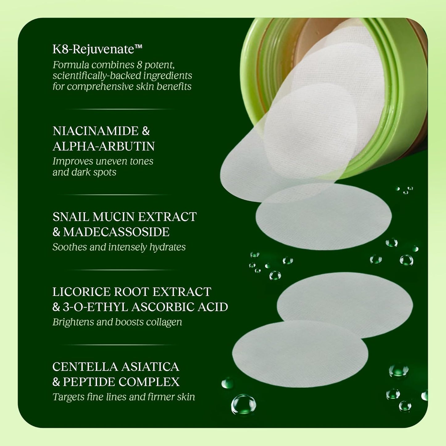 Jiyu Toning Polish Pads – Korean Skincare, 100 Count