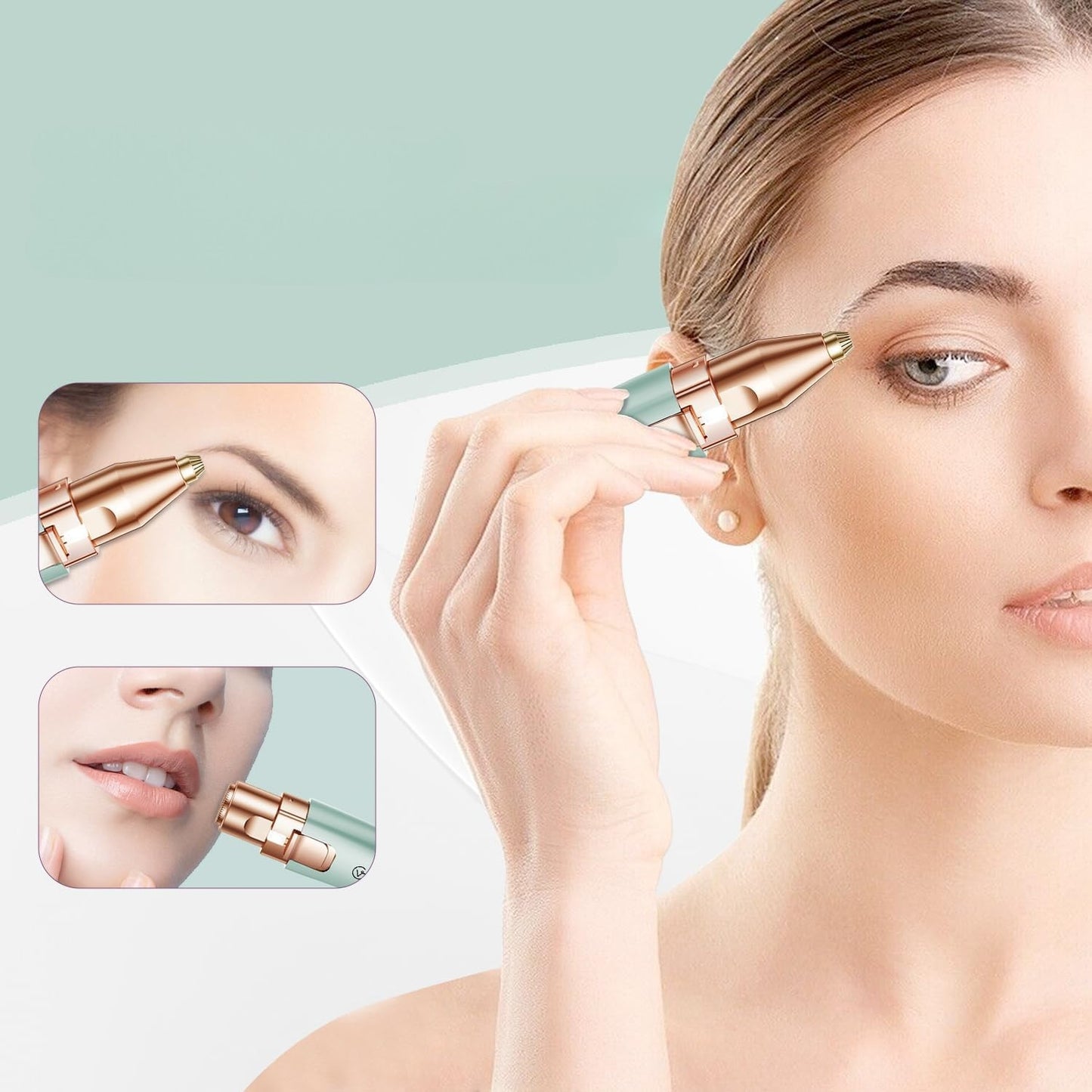 2-in-1 Eyebrow & Facial Trimmer – Rechargeable, Painless Hair Remover