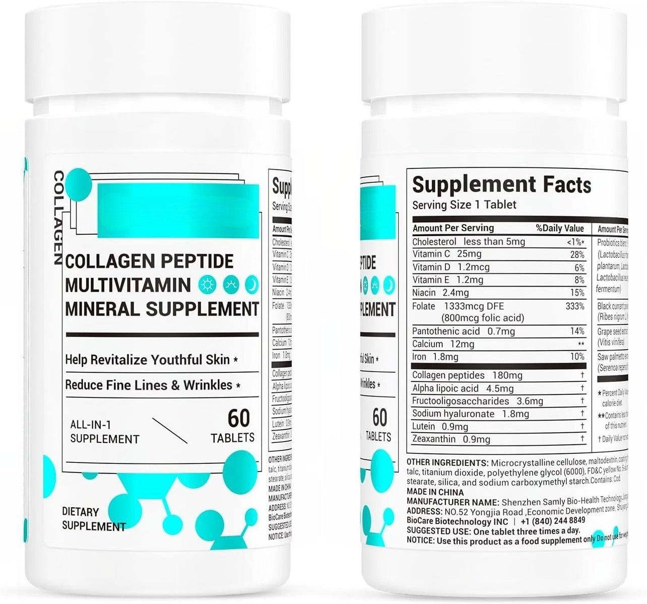 Collagen Peptides for Women – with Probiotics & Vitamins, 60 Capsules