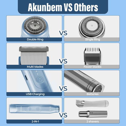 Akunbem 2-in-1 Electric Shaver & Bikini Trimmer