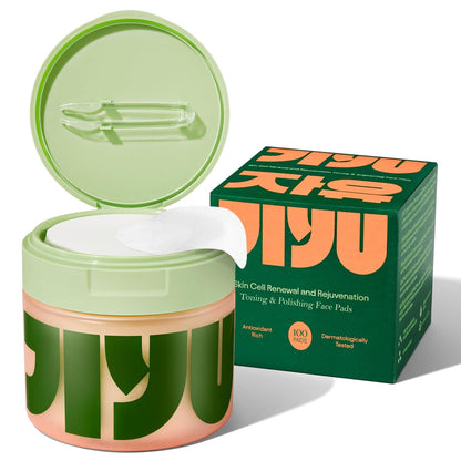 Jiyu Toning Polish Pads – Korean Skincare, 100 Count