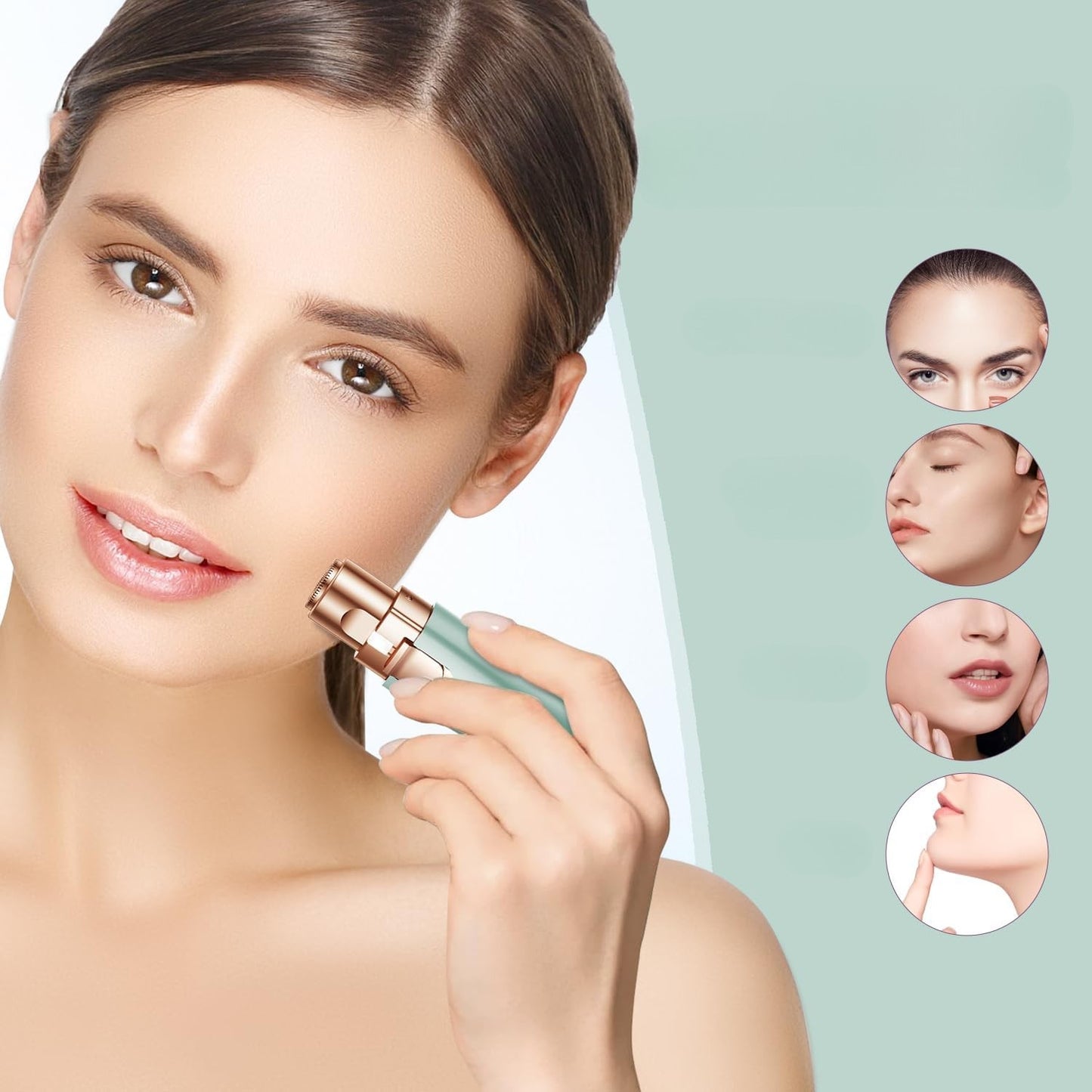 2-in-1 Eyebrow & Facial Trimmer – Rechargeable, Painless Hair Remover