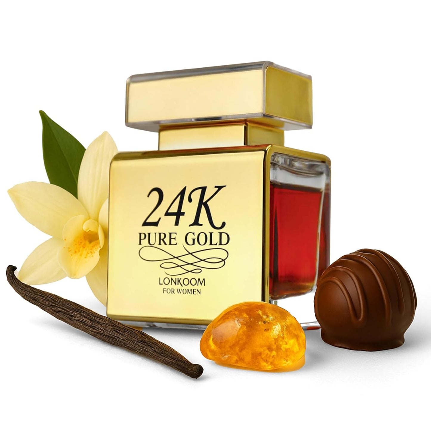 24K Pure Gold Eau de Parfum for Women – Sweet Scent, 3.4 oz