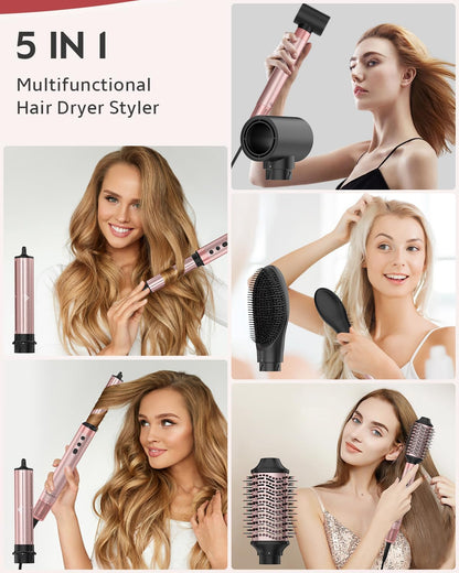 5-in-1 Hot Air Styler – Hair Dryer Brush & Volumizer, 1400W