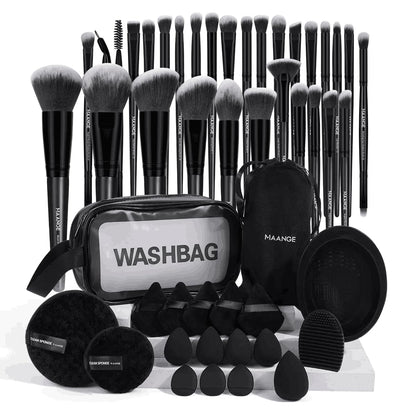 MAANGE Makeup Brush Set 27 Pcs Makeup Tool Set Premium Synthetic Foundation Powder Concealers Eye shadows Blush Makeup Brushes (27 Piece Set)