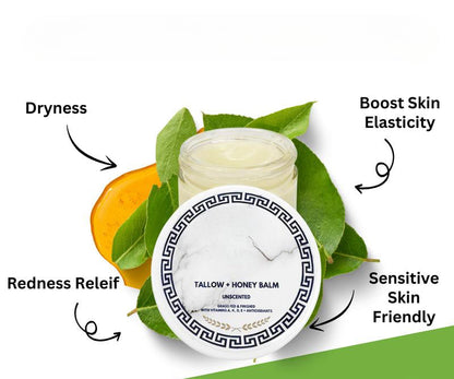 Tallow & Honey Balm - Grass-Fed Balm for Nourished, Radiant Skin