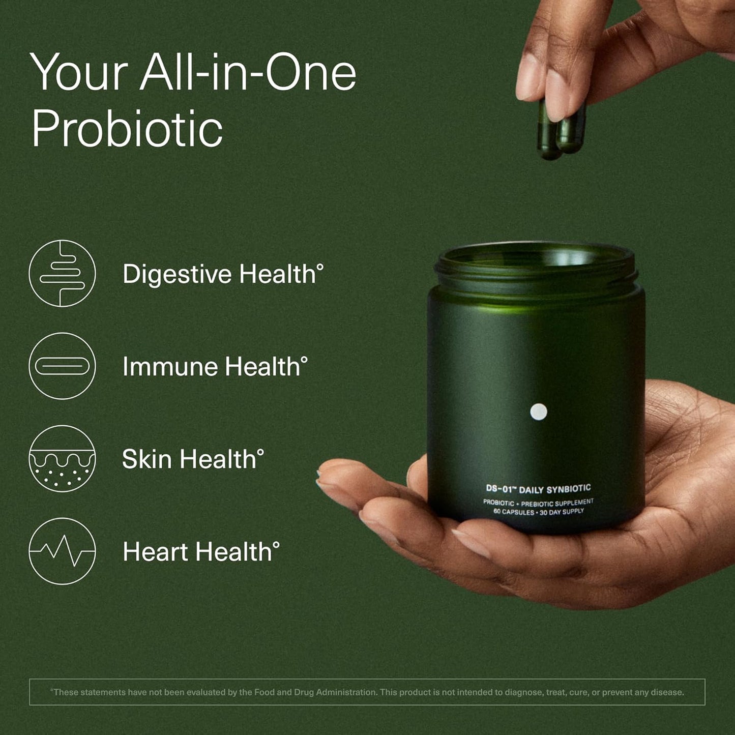 DS-01 Daily Synbiotic – Prebiotic + Probiotic, 60 Capsules