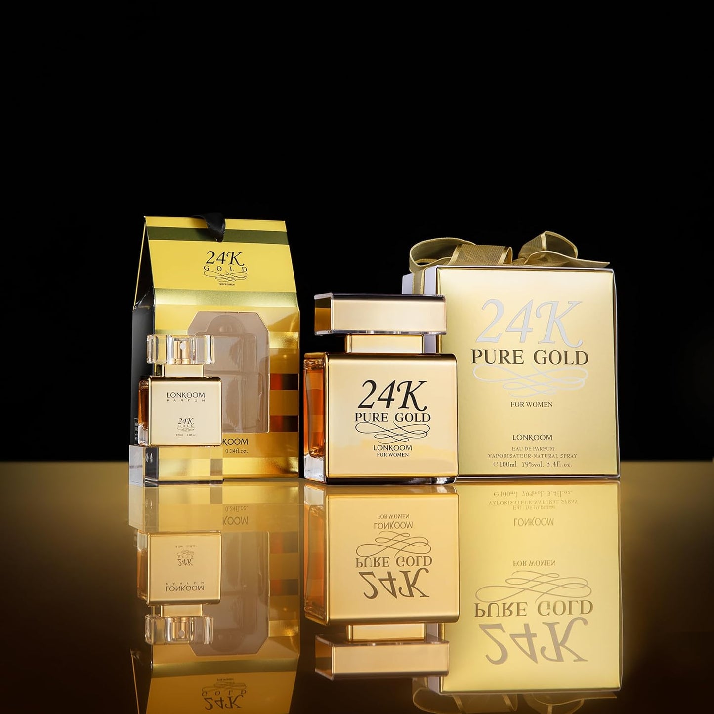 24K Pure Gold Eau de Parfum for Women – Sweet Scent, 3.4 oz