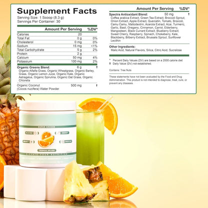 Nutrition Super Greens Powder – Organic, Vegan, 30 Servings
