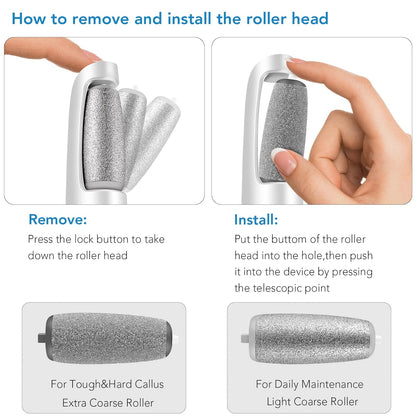 Linkevap Electric Callus Remover – Foot Scrubber Kit, White