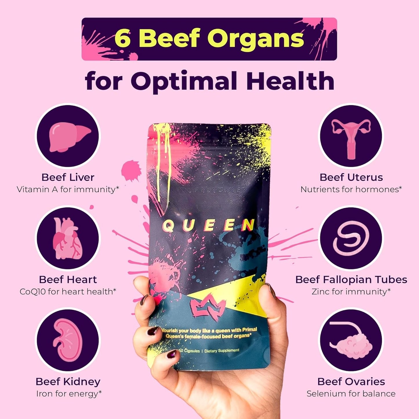 Female-Optimized Beef Organ Superfood Supplement – 60 ct