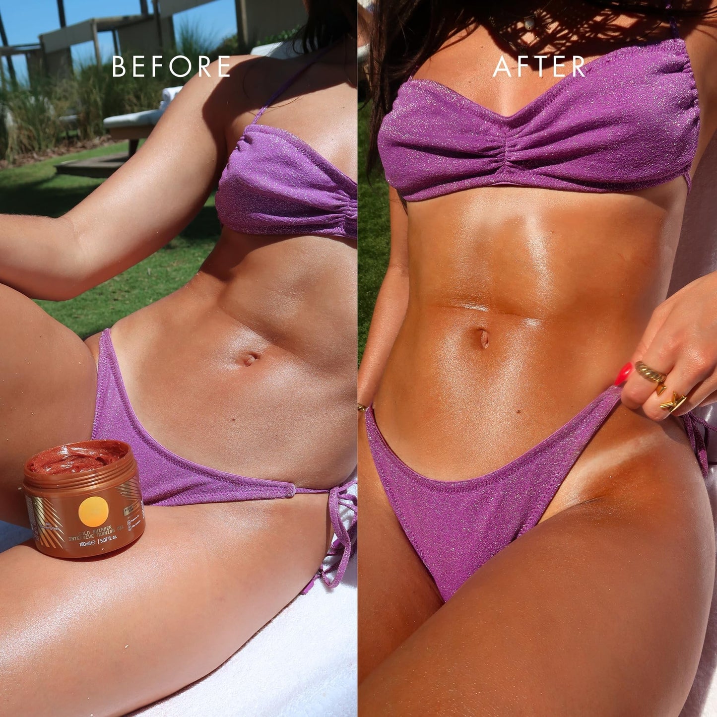 Gold Shimmer Intensive Tanning Gel – Carrot & Coconut Oil, 5 oz