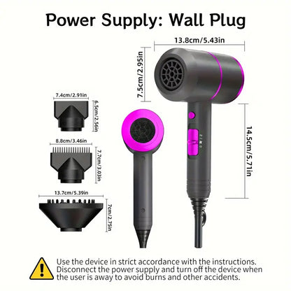Professional Electric Hair Dryer – Negative Ion Technology for Frizz-Free Hair