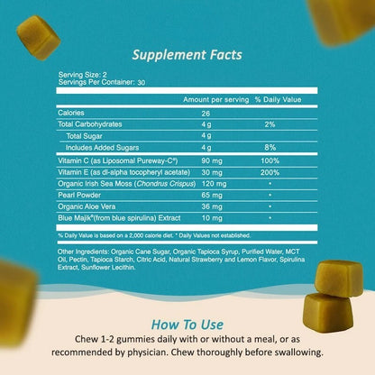 Sea Moss Glow Gummies – Hydrating Skin Nutrition with Organic Ingredients