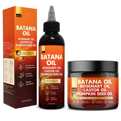 Batana Oil (Liquid & Cream Set) – Blend with Castor & Rosemary Oils
