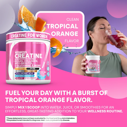 Creatine for Women – Monohydrate + BCAAs & Collagen, 30 Serv