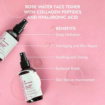 Rose Water Face Toner – With Collagen & Hyaluronic Acid