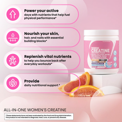 Creatine for Women – Monohydrate + BCAAs & Collagen, 30 Serv