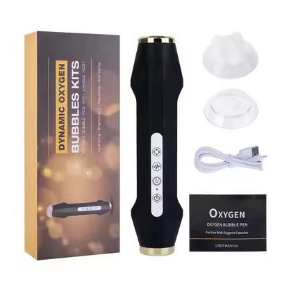 Portable CO2 Oxygen Bubble Pen - High-Frequency Vibration Facial Massager for Exfoliation and Serum Absorption