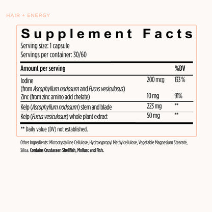 Hair + Energy Formula – Daily Supplement for Nutrient Support