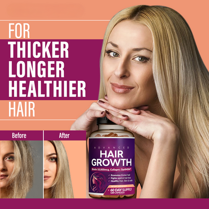 Advanced Hair Growth Vitamins for Women – Biotin & Collagen, 60ct