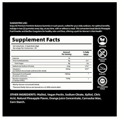 Feminine Balance Gummies - Women’s Health & Immune Support - Vegan, Gluten-Free