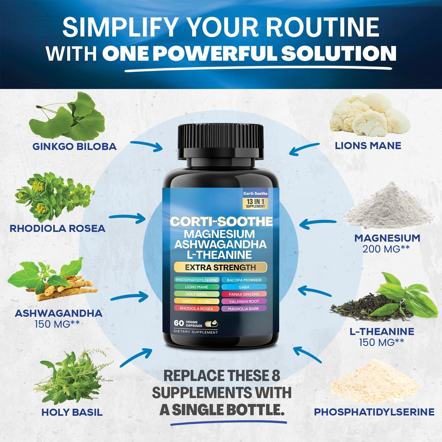 Ultimate Corti-Soothe Balance – Herbal Supplement, 60 Caps