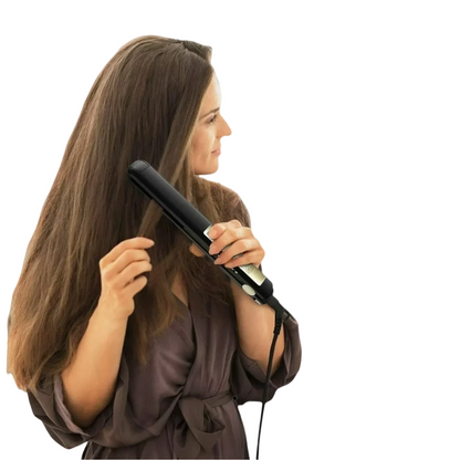 KIPOZI Salon Flat Iron Hair Straightener – Nano Titanium Plates, Dual Voltage, 15s Fast Heating & 15 Adjustable Temperature Settings