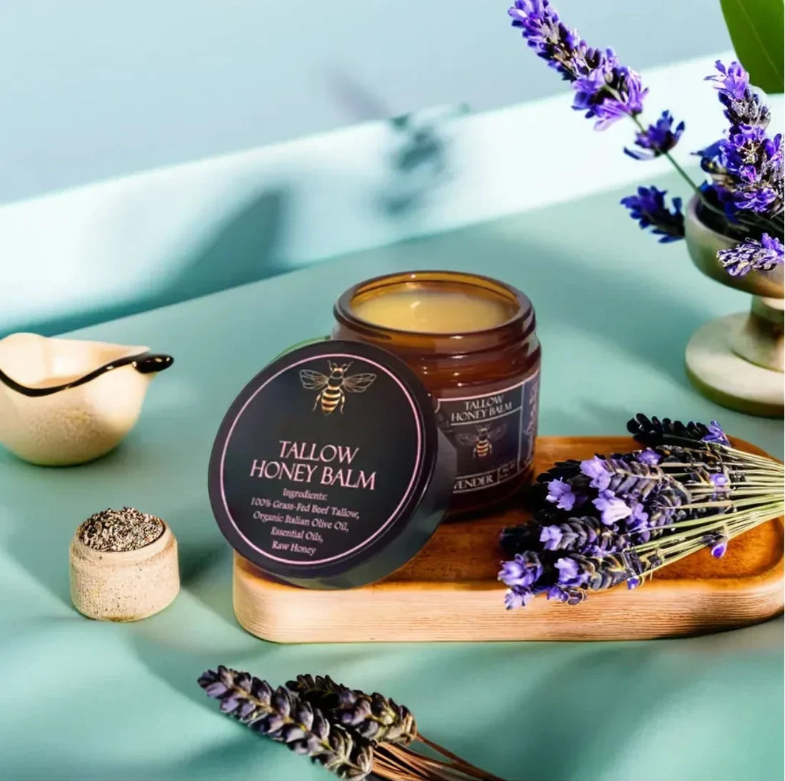 Honey Tallow Balm – Organic Beef Tallow & Raw Honey Moisturizer for Dry Skin