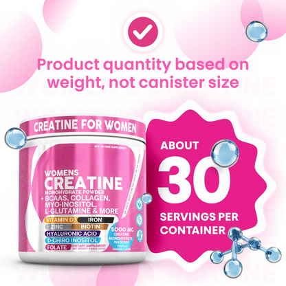 Creatine for Women – Monohydrate + BCAAs & Collagen, 30 Serv