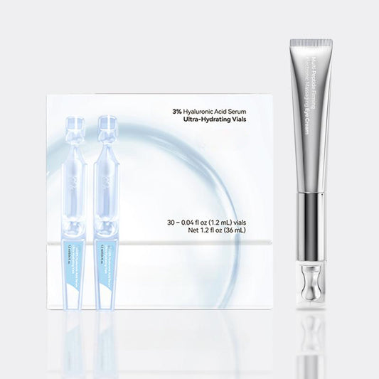 Futura Tech Skin Set - 3% Hyaluronic Acid Serum + Multi-Peptide Firming Eye Massager