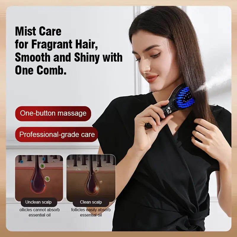 650W 2-in-1 Hair Dryer & Straightener Comb – Smooth Styling with Ionic Technology