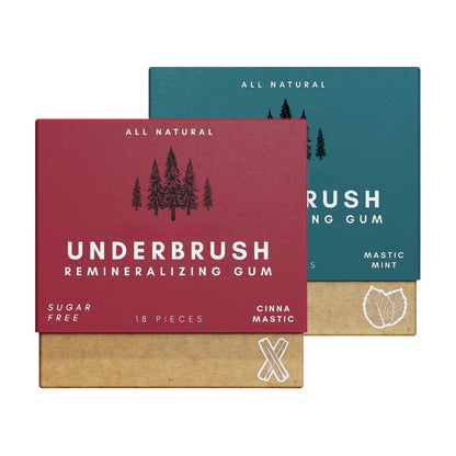 Underbrush Remineralizing Chewing Gum - Nano-Hydroxyapatite Gum for Teeth & Gum Protection
