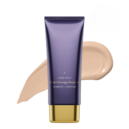 Body Coverage Perfector in Light shade with neutral beige swatch showing smooth, even coverage