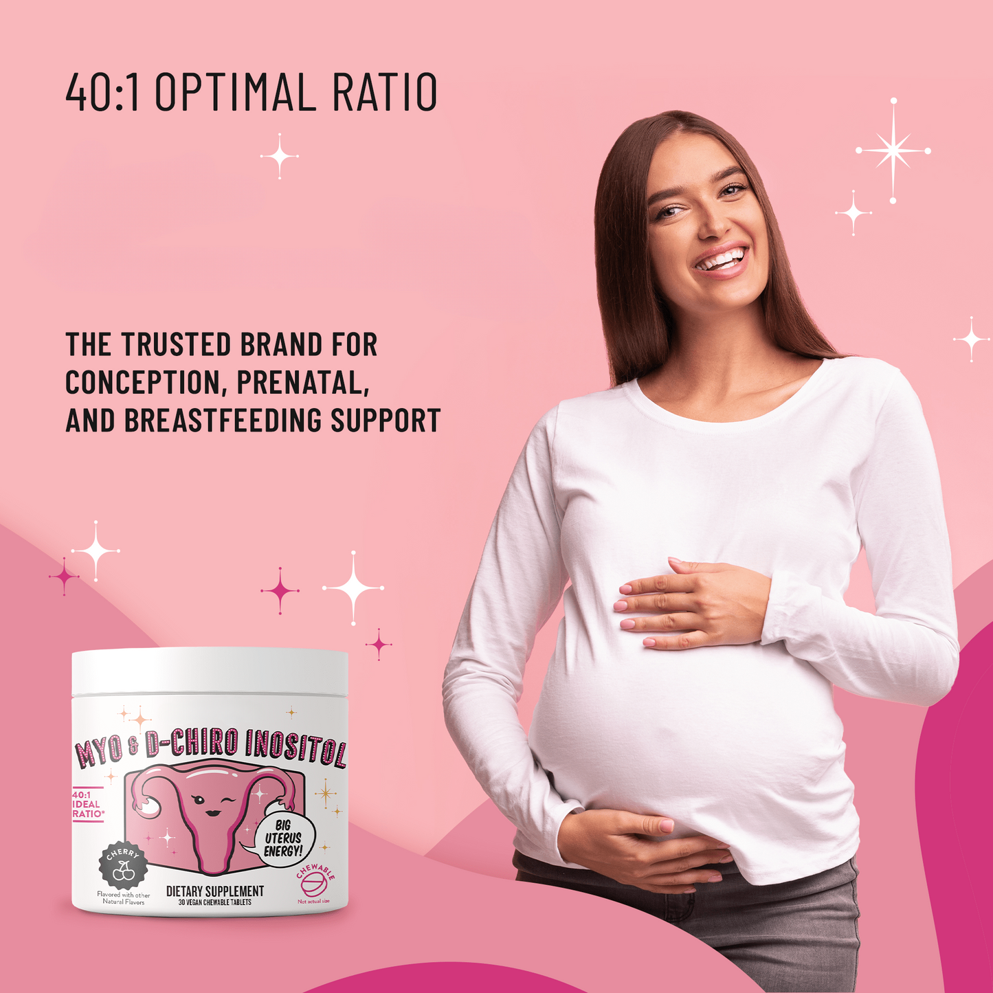 Myo & D-Chiro Inositol – Chewable Tablets Supplement, 30 Ct