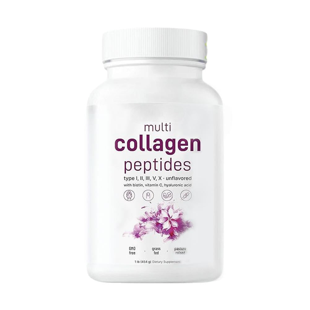 Multi Collagen Complex Pills - Type I, II, III, V, X with Hyaluronic Acid, Biotin & Vitamin C (240 Capsules)