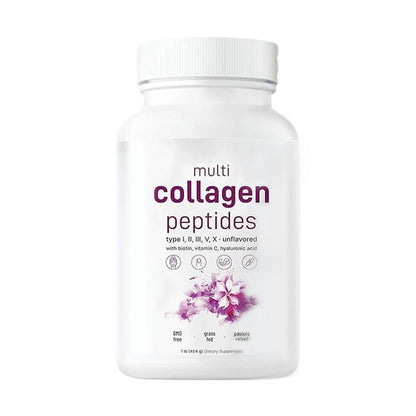 Multi Collagen Complex Pills - Type I, II, III, V, X with Hyaluronic Acid, Biotin & Vitamin C (240 Capsules)