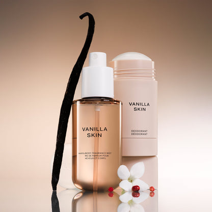 Vanilla Skin Body Duo - Deodorant and Body Mist Travel Size - Hair & Body Mist and Deodorant for Women & Men Fragrance